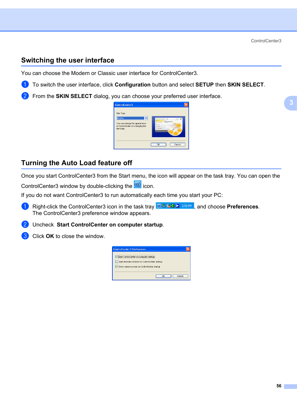 Switching the user interface, Turning the auto load feature off, 3switching the user interface | Brother MFC-7340 User Manual | Page 63 / 199