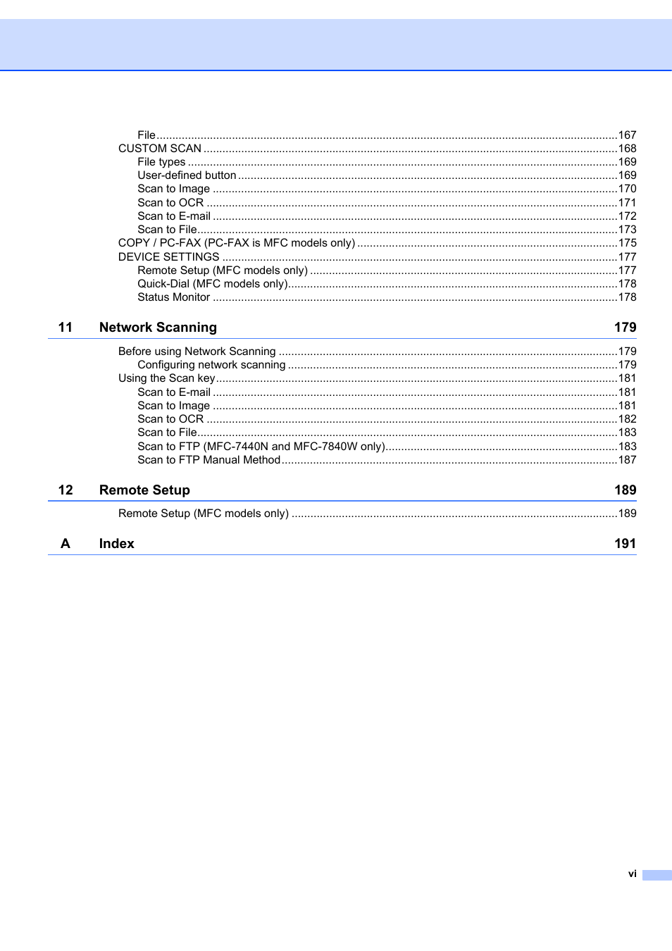 Brother MFC-7340 User Manual | Page 7 / 199
