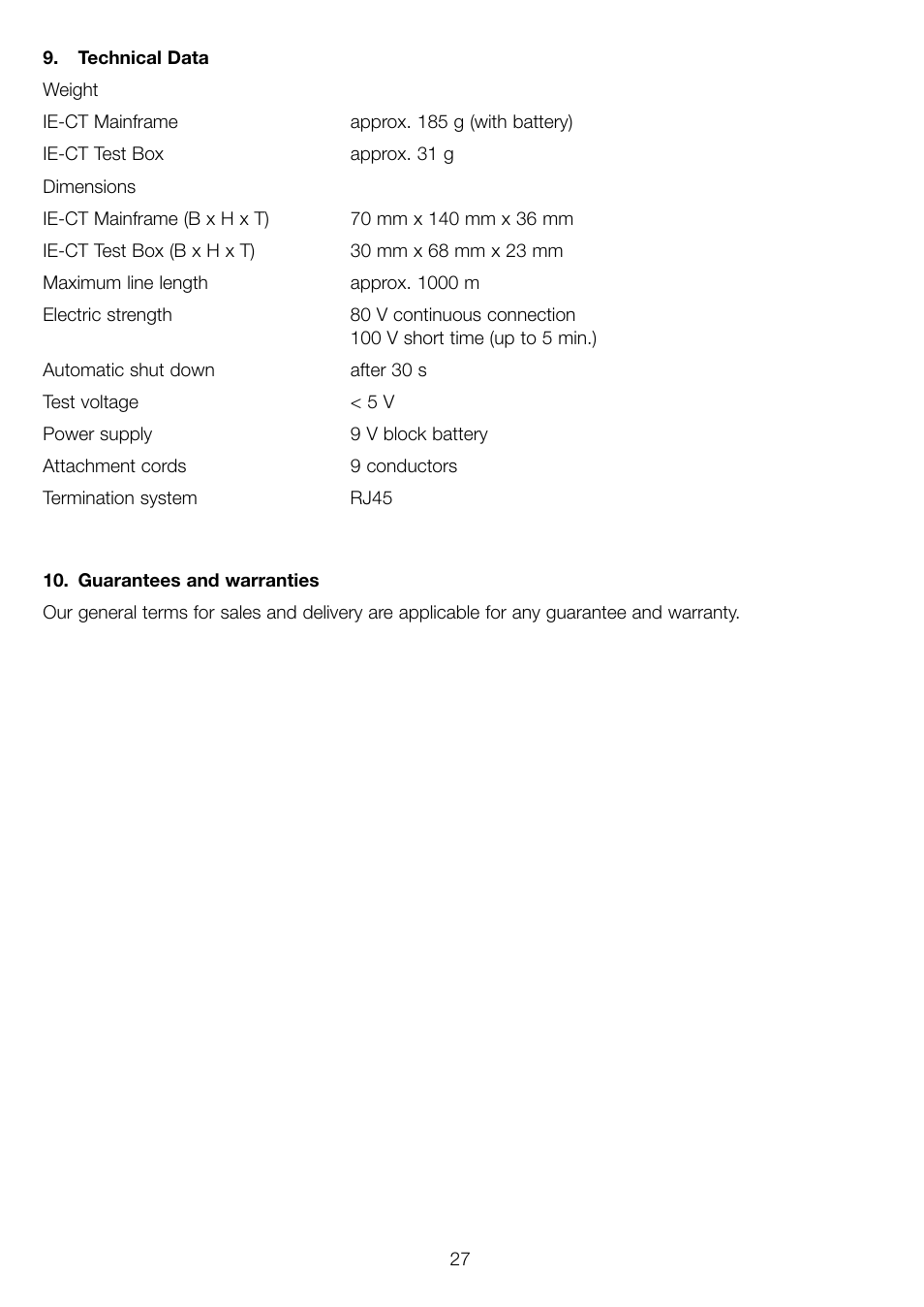 Weidmuller IE-CT Cable and Installation Tester User Manual | Page 15 / 15