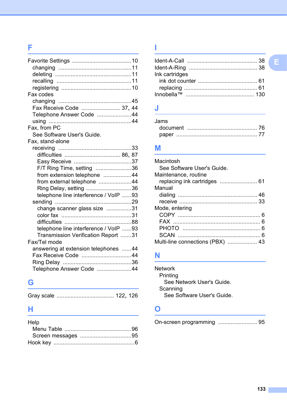 Brother Fax Machine/Multi-Function Center MFC-J280W User Manual | Page 147 / 150