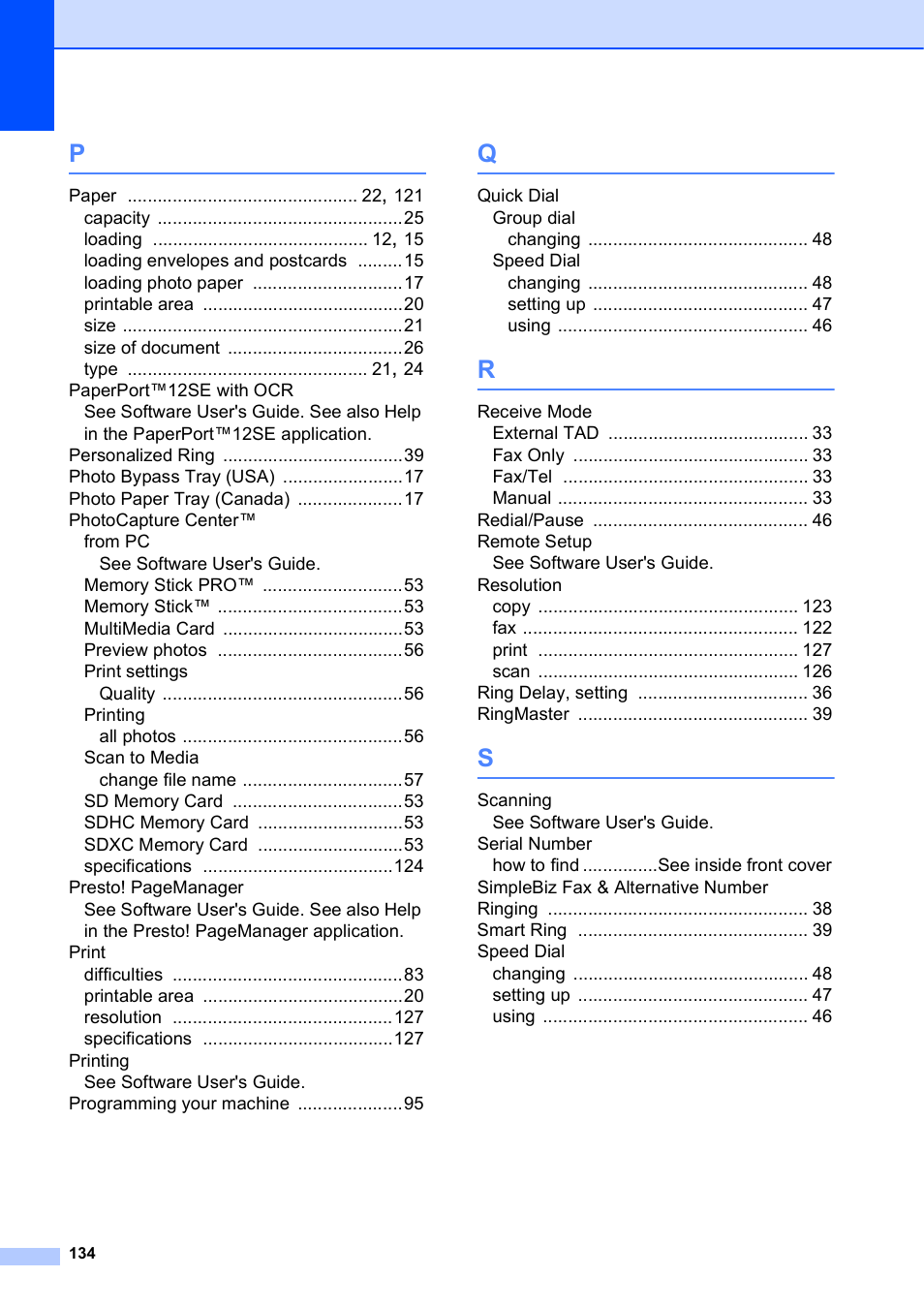 Brother Fax Machine/Multi-Function Center MFC-J280W User Manual | Page 148 / 150