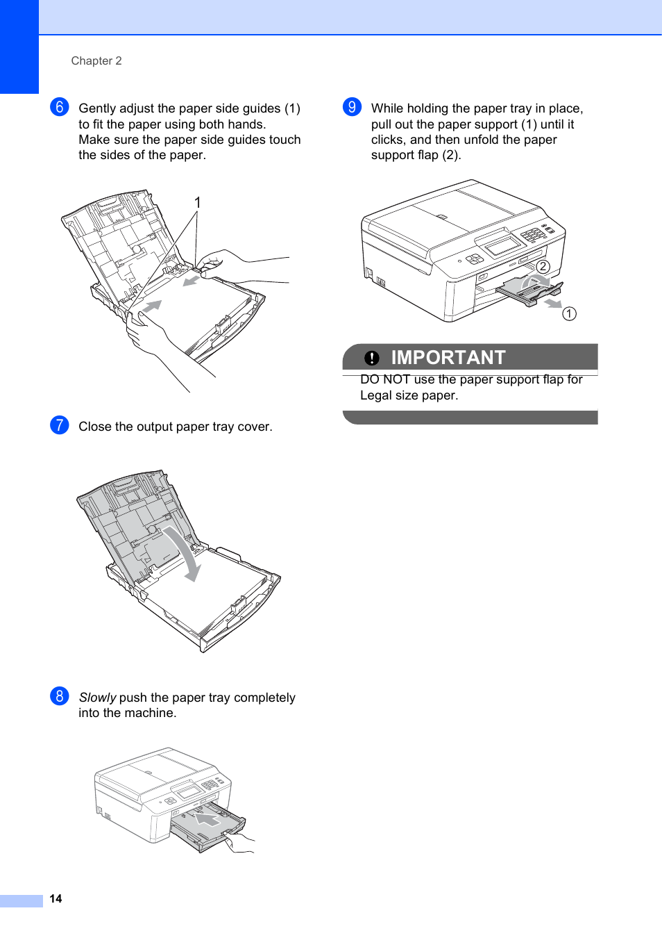 Important | Brother Fax Machine/Multi-Function Center MFC-J280W User Manual | Page 28 / 150
