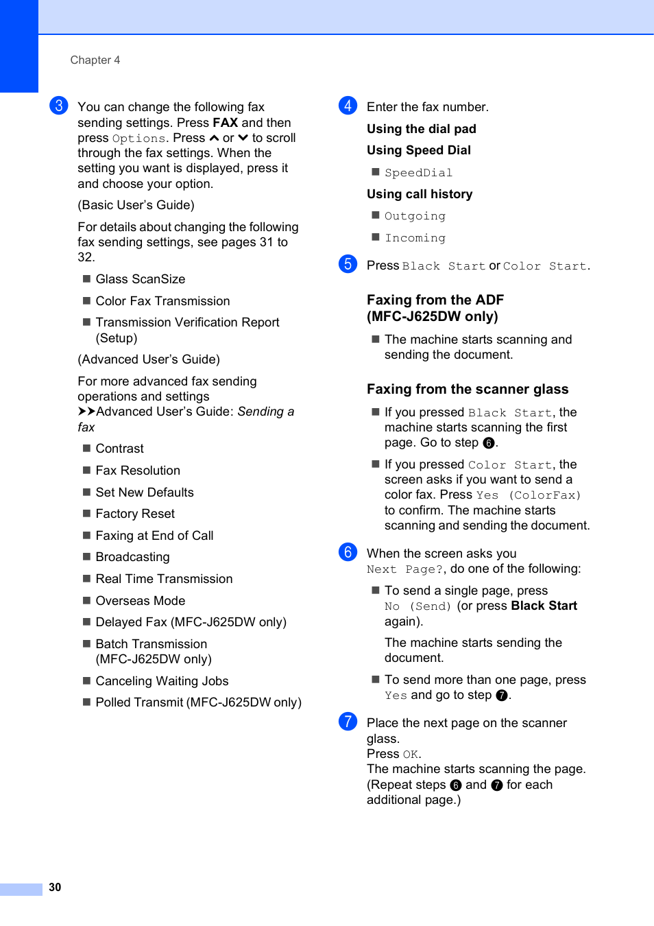 Brother Fax Machine/Multi-Function Center MFC-J280W User Manual | Page 44 / 150