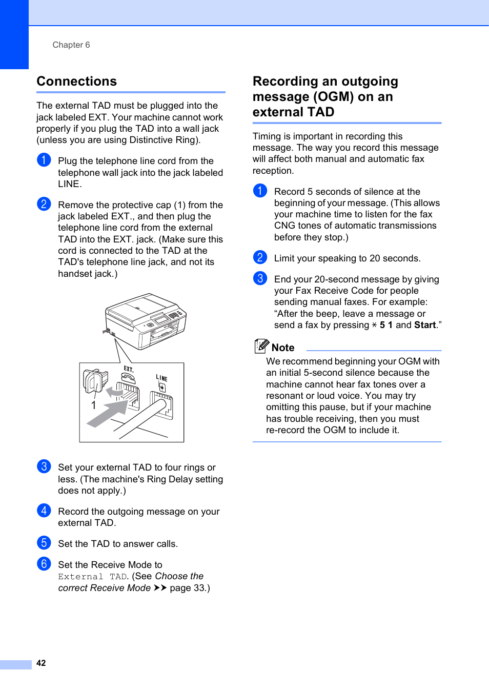 Connections | Brother Fax Machine/Multi-Function Center MFC-J280W User Manual | Page 56 / 150