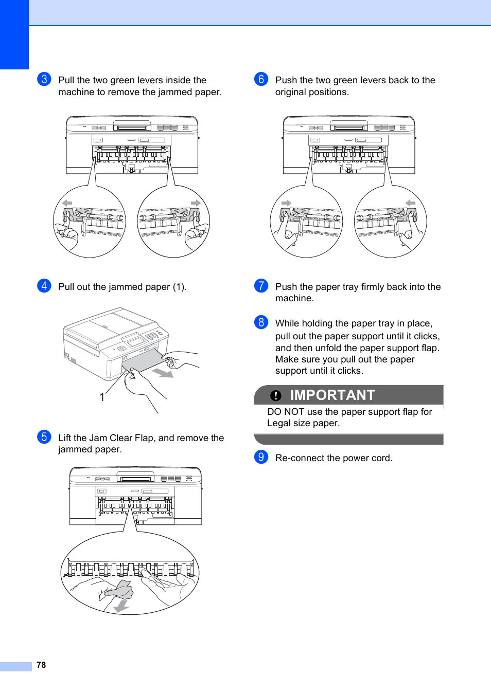 Important | Brother Fax Machine/Multi-Function Center MFC-J280W User Manual | Page 92 / 150