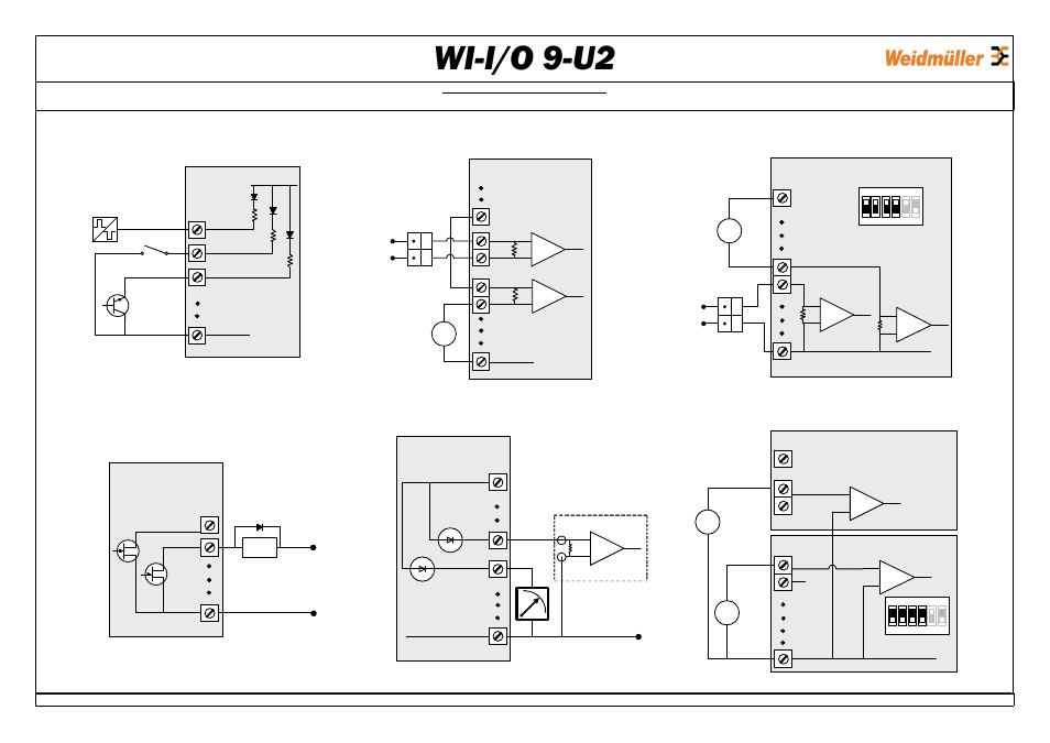 I/o wiring, Wi-i/o 9-u2, Digital output | Digital input, Differential current inputs (ai1&2), Single ended current input (ai3&4), Analog output single ended voltage input | Weidmuller WI-I/O 9-U2: Wireless Mesh I/O & Gateway Installation Guide V1.5 User Manual | Page 2 / 2