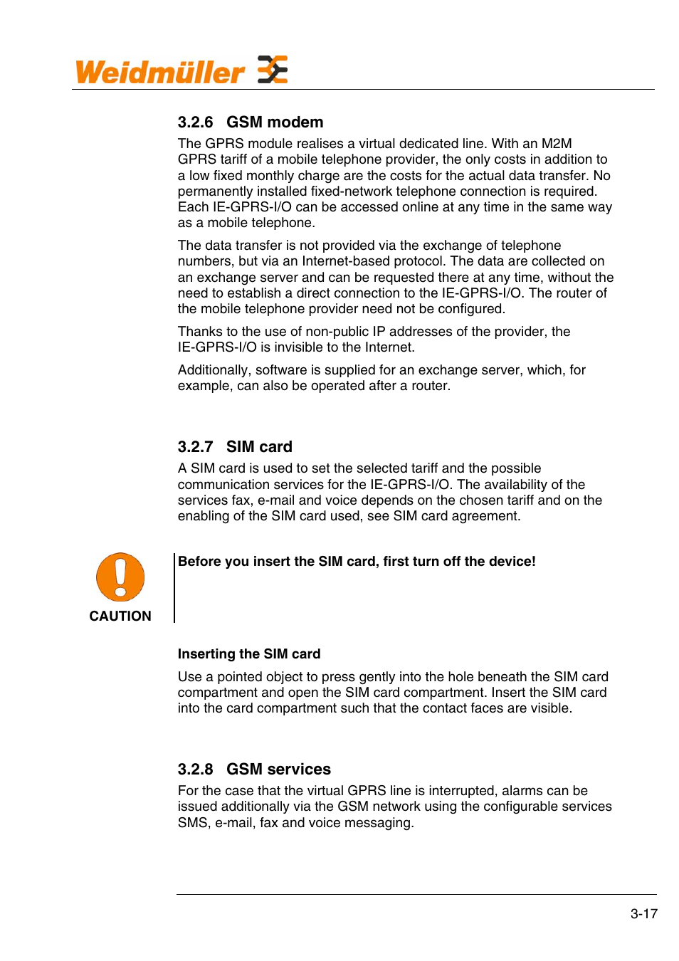 Weidmuller GPRS Alarm Unit User Manual | Page 19 / 94