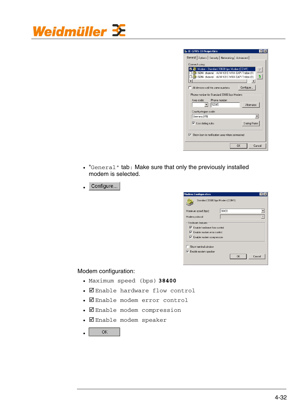 Configuration | Weidmuller GPRS Alarm Unit User Manual | Page 34 / 94