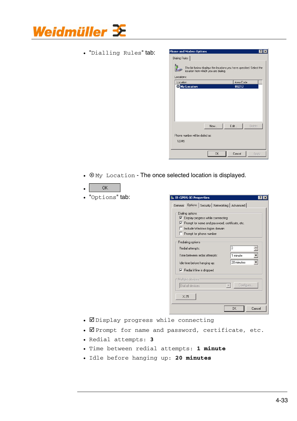 Configuration | Weidmuller GPRS Alarm Unit User Manual | Page 35 / 94