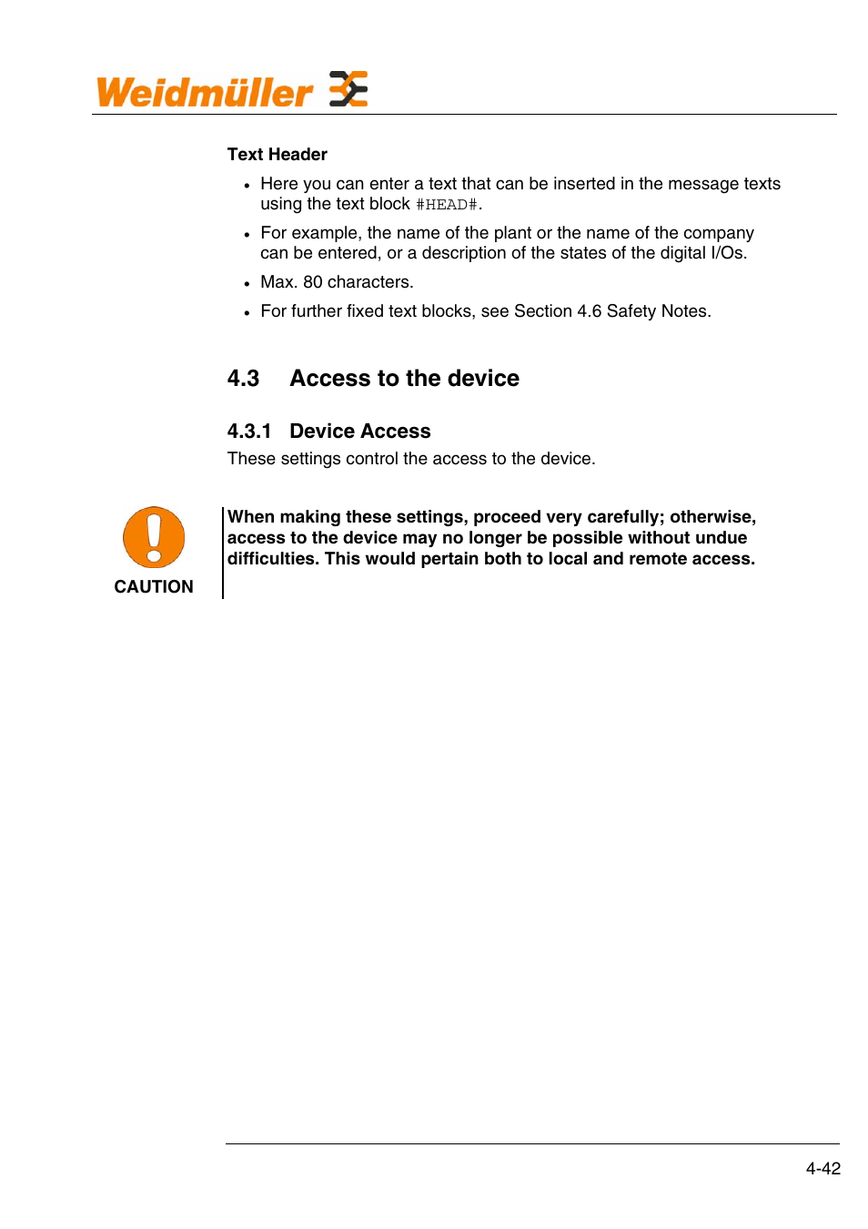 3 access to the device), Configuration, 3 access to the device | Weidmuller GPRS Alarm Unit User Manual | Page 44 / 94