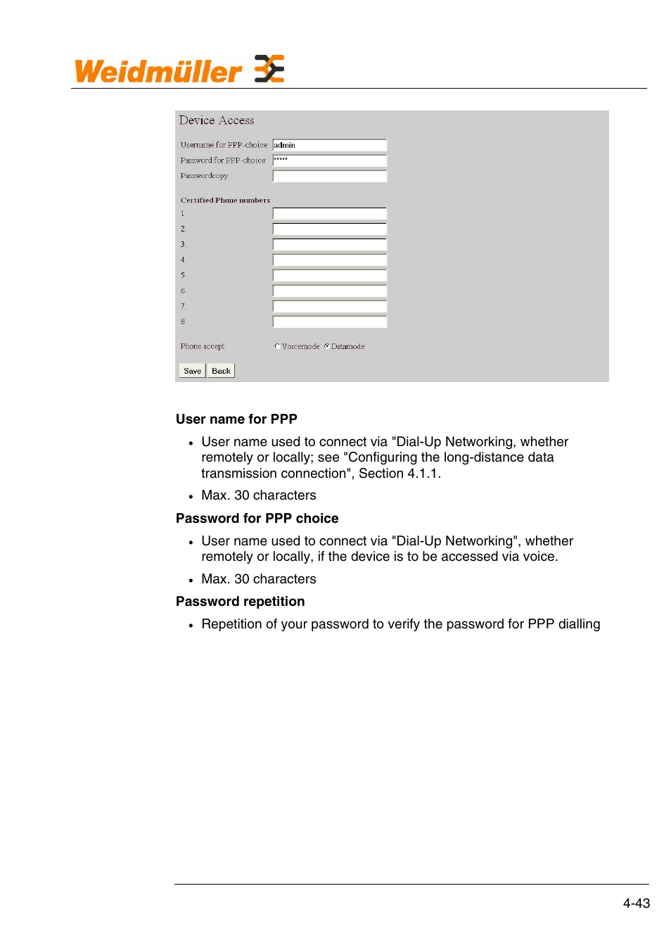 Configuration | Weidmuller GPRS Alarm Unit User Manual | Page 45 / 94