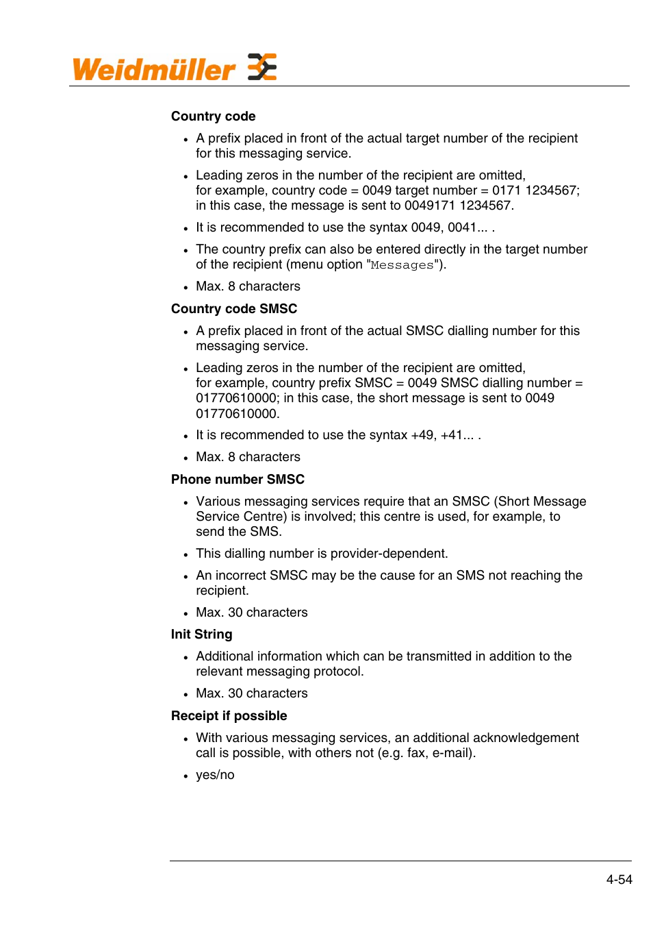 Configuration | Weidmuller GPRS Alarm Unit User Manual | Page 56 / 94