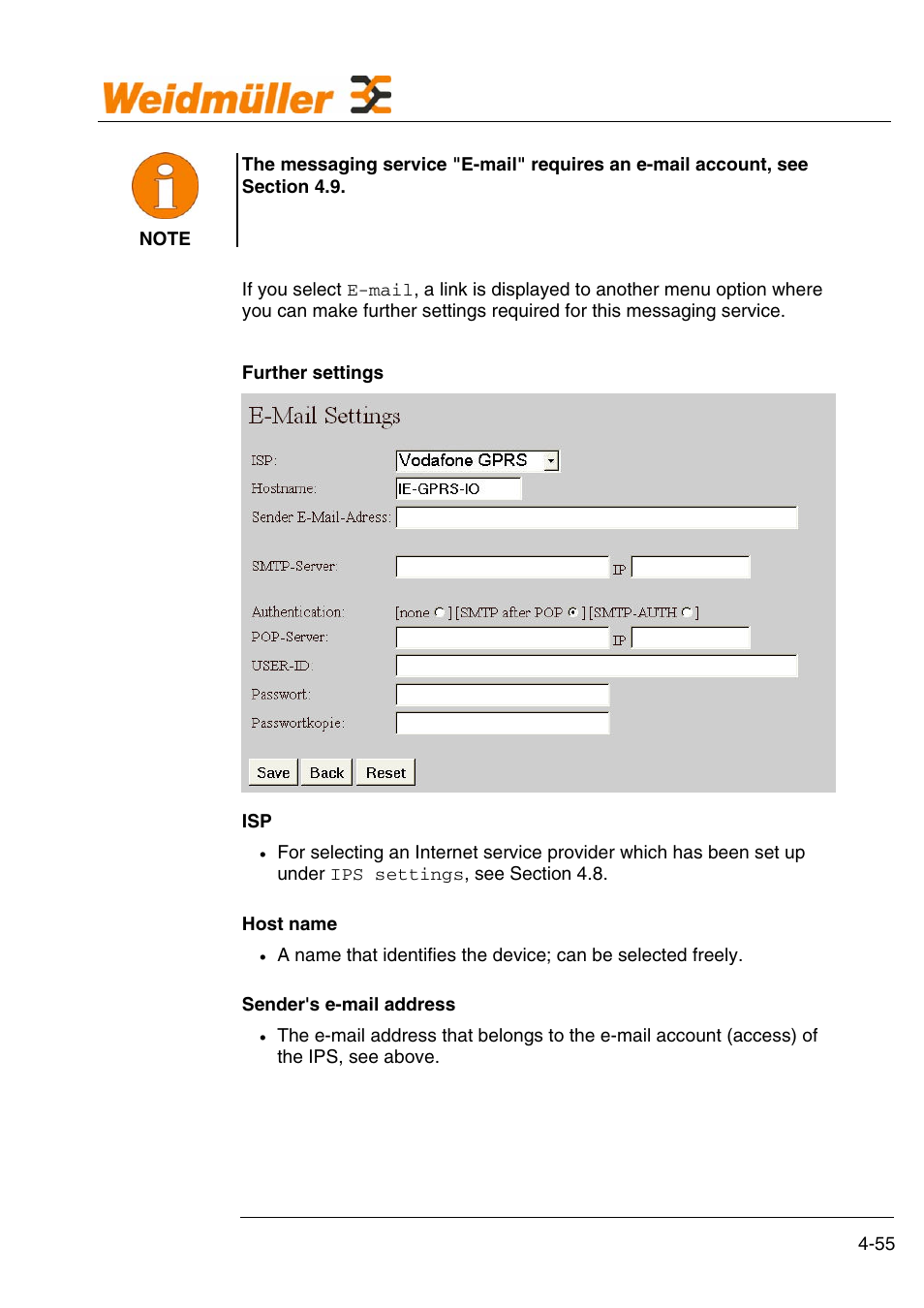 Configuration | Weidmuller GPRS Alarm Unit User Manual | Page 57 / 94
