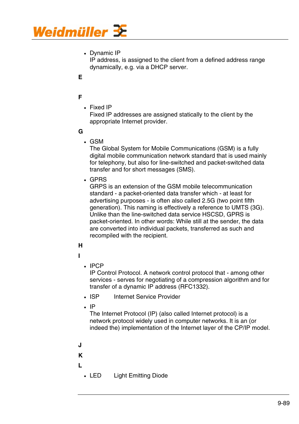 Glossary | Weidmuller GPRS Alarm Unit User Manual | Page 91 / 94