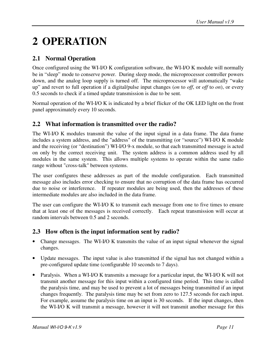 2 operation | Weidmuller WI-I/O 9-K: Wireless I/O Transmitter v1.9 User Manual | Page 11 / 53