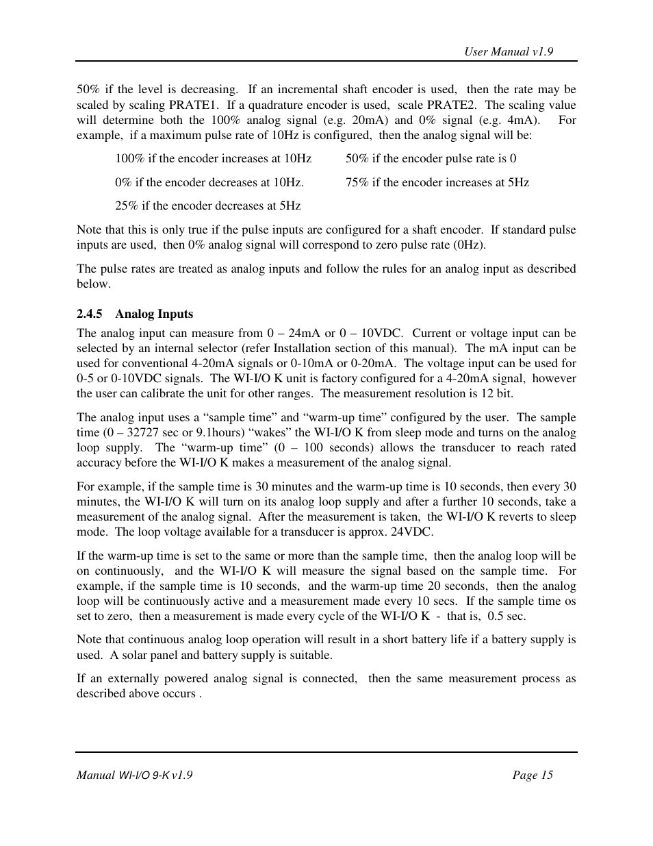 Weidmuller WI-I/O 9-K: Wireless I/O Transmitter v1.9 User Manual | Page 15 / 53