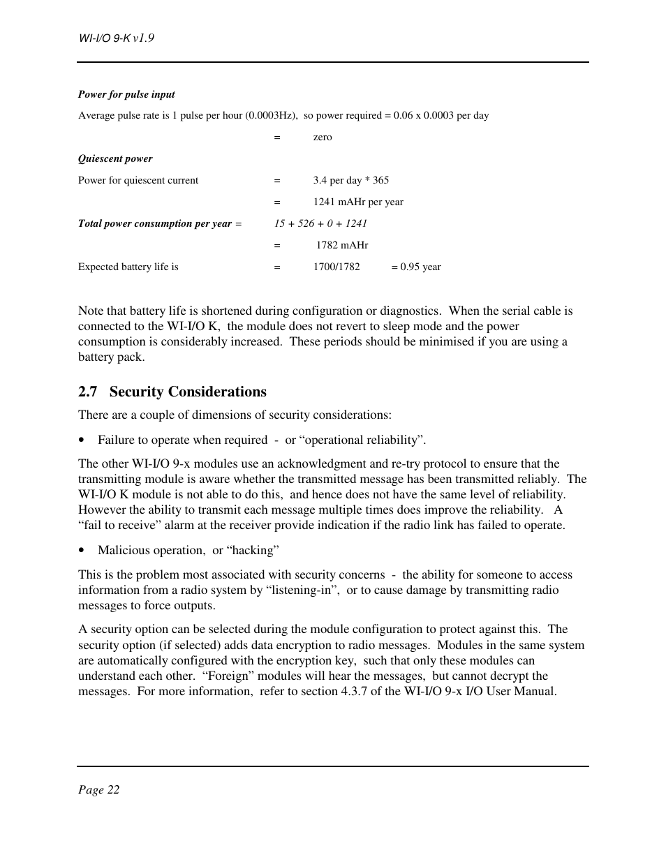 7 security considerations | Weidmuller WI-I/O 9-K: Wireless I/O Transmitter v1.9 User Manual | Page 22 / 53