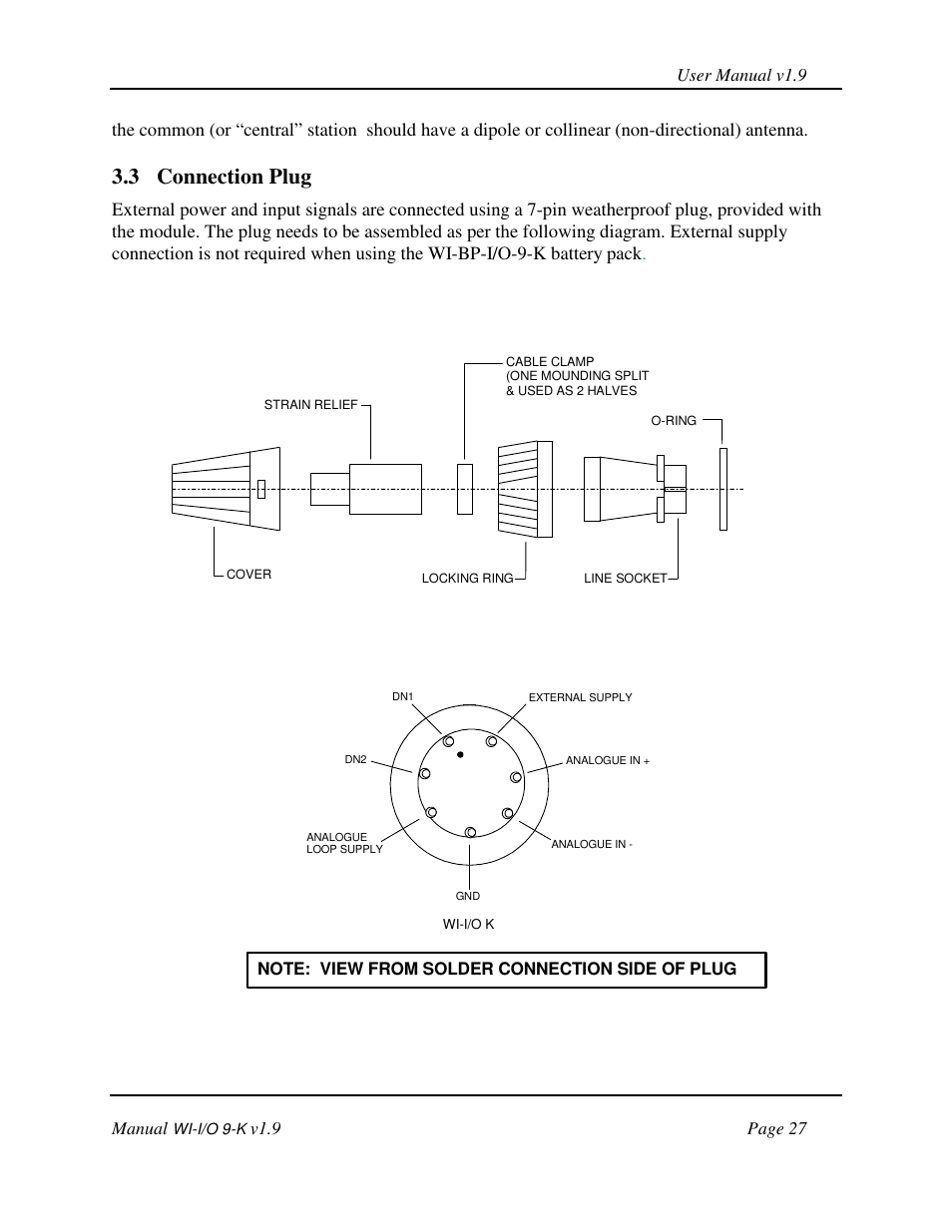 3 connection plug | Weidmuller WI-I/O 9-K: Wireless I/O Transmitter v1.9 User Manual | Page 27 / 53