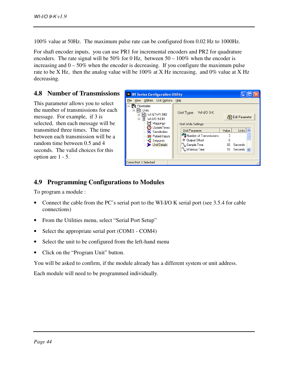 Weidmuller WI-I/O 9-K: Wireless I/O Transmitter v1.9 User Manual | Page 44 / 53