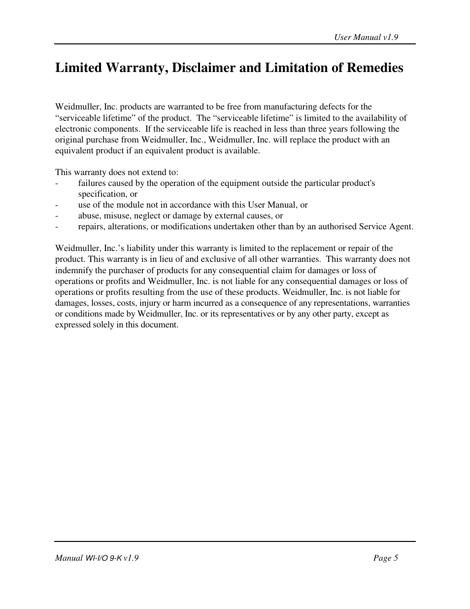 Weidmuller WI-I/O 9-K: Wireless I/O Transmitter v1.9 User Manual | Page 5 / 53