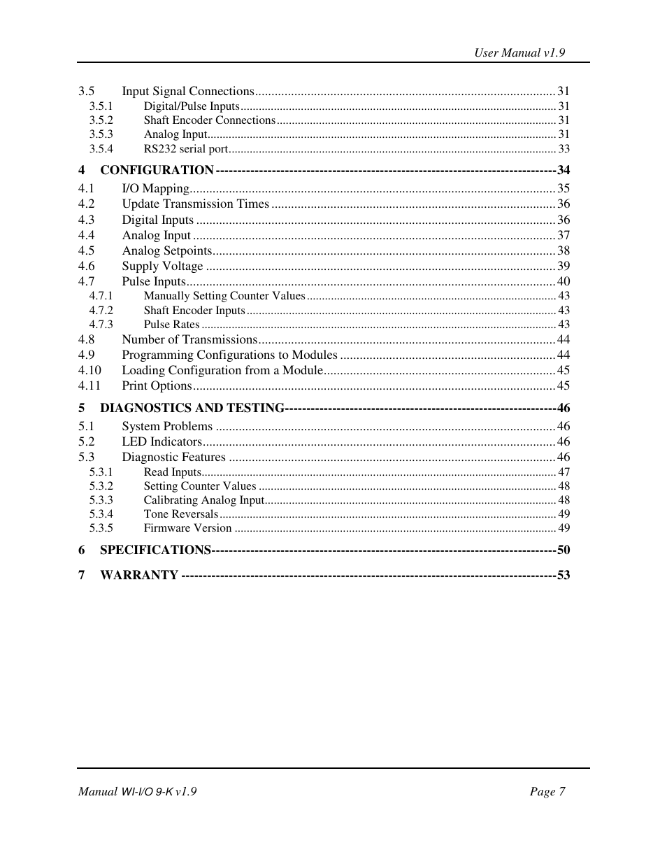 Weidmuller WI-I/O 9-K: Wireless I/O Transmitter v1.9 User Manual | Page 7 / 53