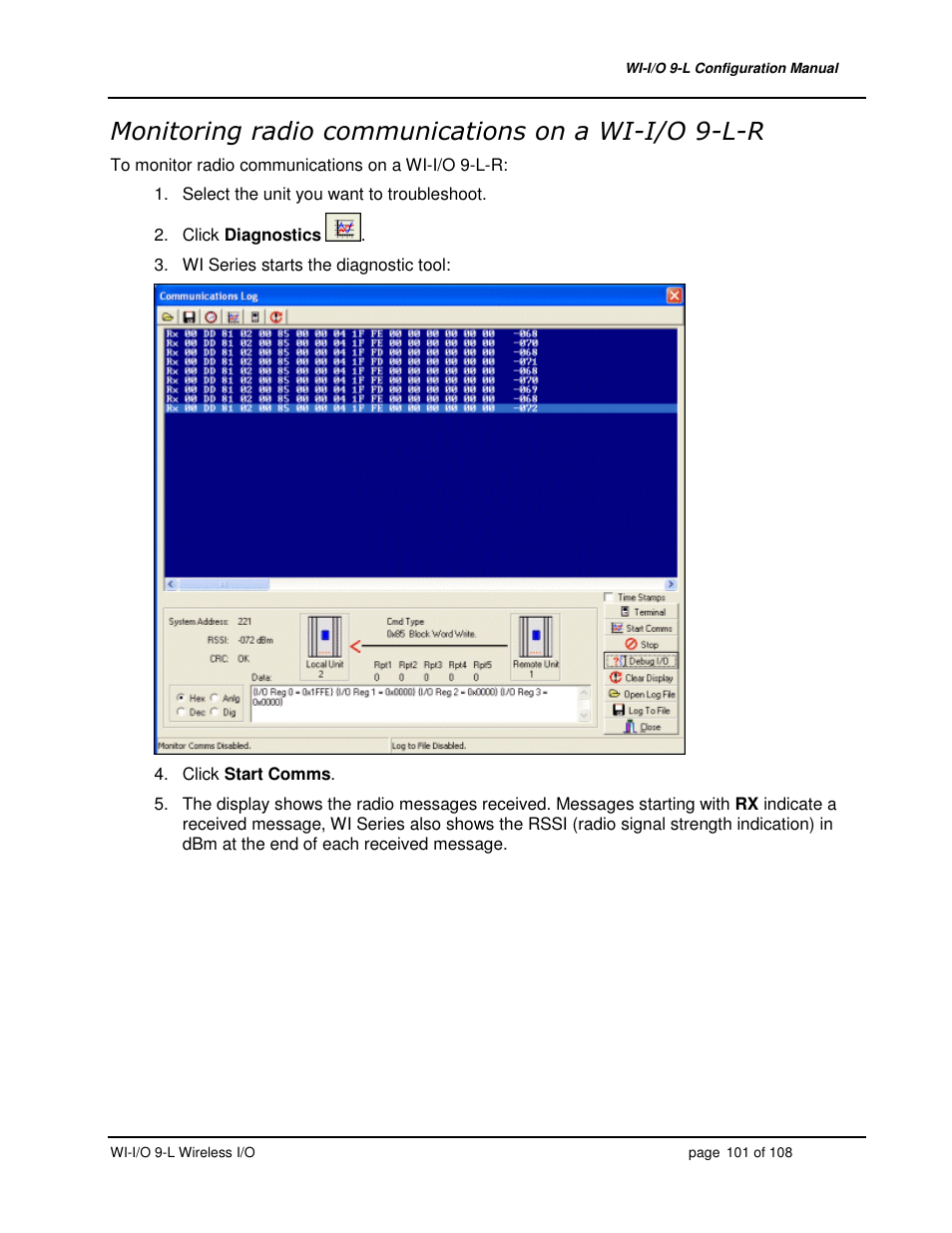 Weidmuller WI-I/O 9-L: Wireless I/O Transmitter / Receiver v1.3 User Manual | Page 101 / 108