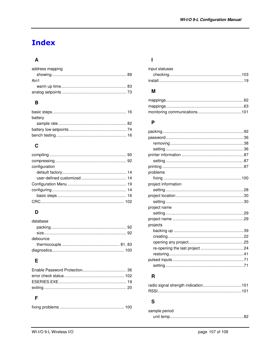 Weidmuller WI-I/O 9-L: Wireless I/O Transmitter / Receiver v1.3 User Manual | Page 107 / 108