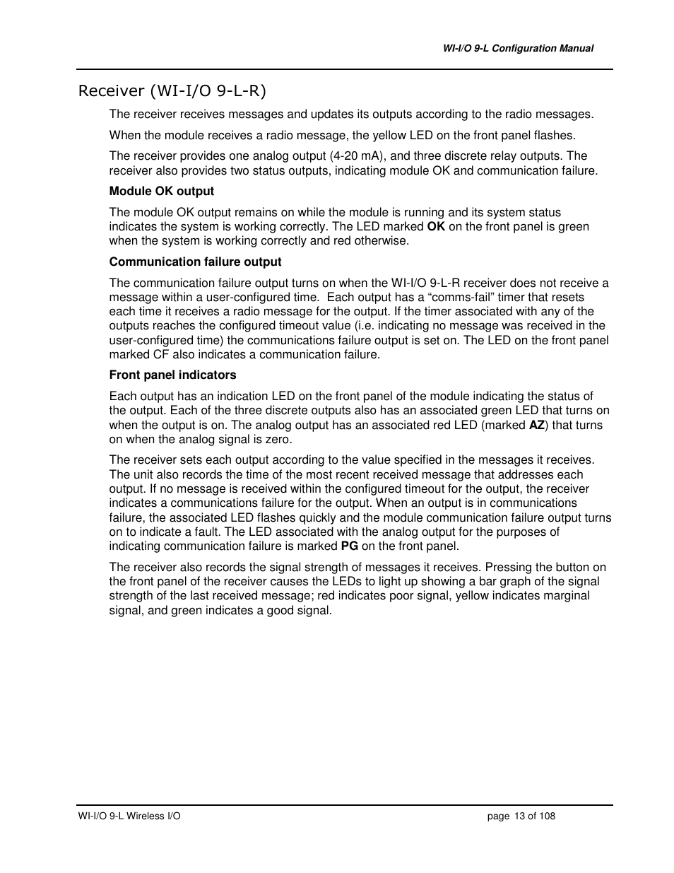 Weidmuller WI-I/O 9-L: Wireless I/O Transmitter / Receiver v1.3 User Manual | Page 13 / 108