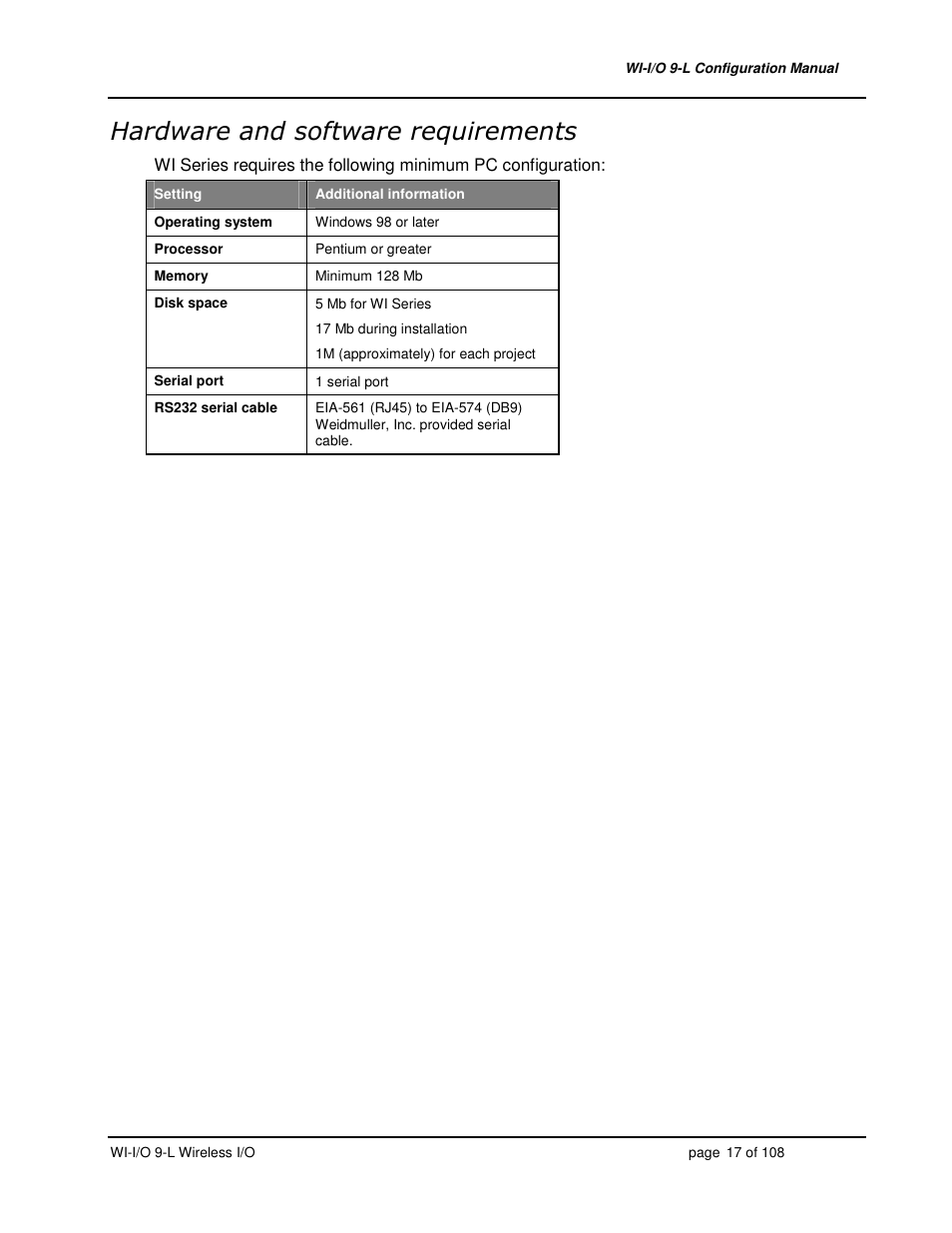 Weidmuller WI-I/O 9-L: Wireless I/O Transmitter / Receiver v1.3 User Manual | Page 17 / 108