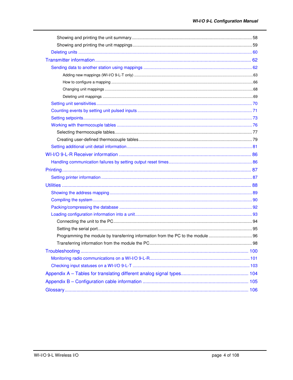 Weidmuller WI-I/O 9-L: Wireless I/O Transmitter / Receiver v1.3 User Manual | Page 4 / 108