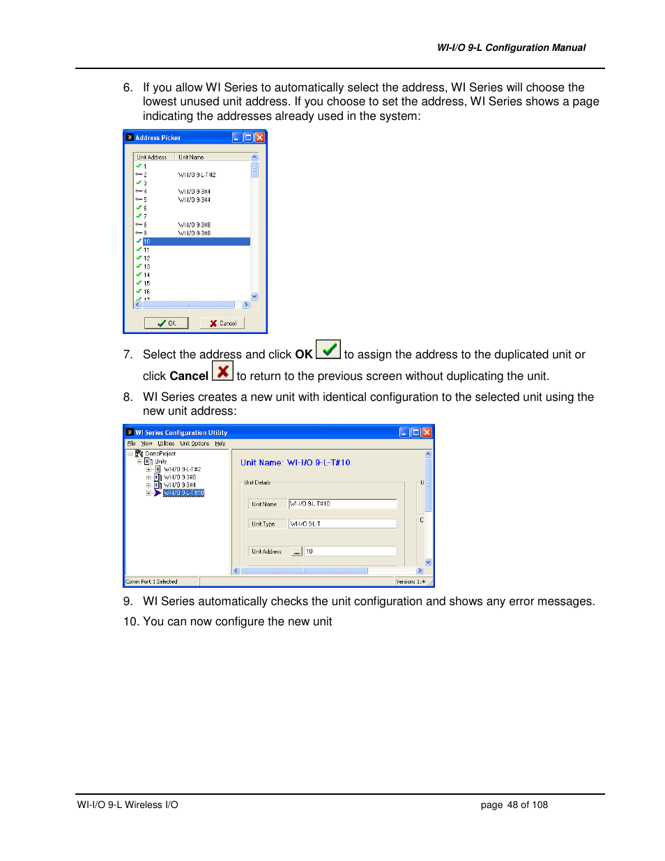 Weidmuller WI-I/O 9-L: Wireless I/O Transmitter / Receiver v1.3 User Manual | Page 48 / 108