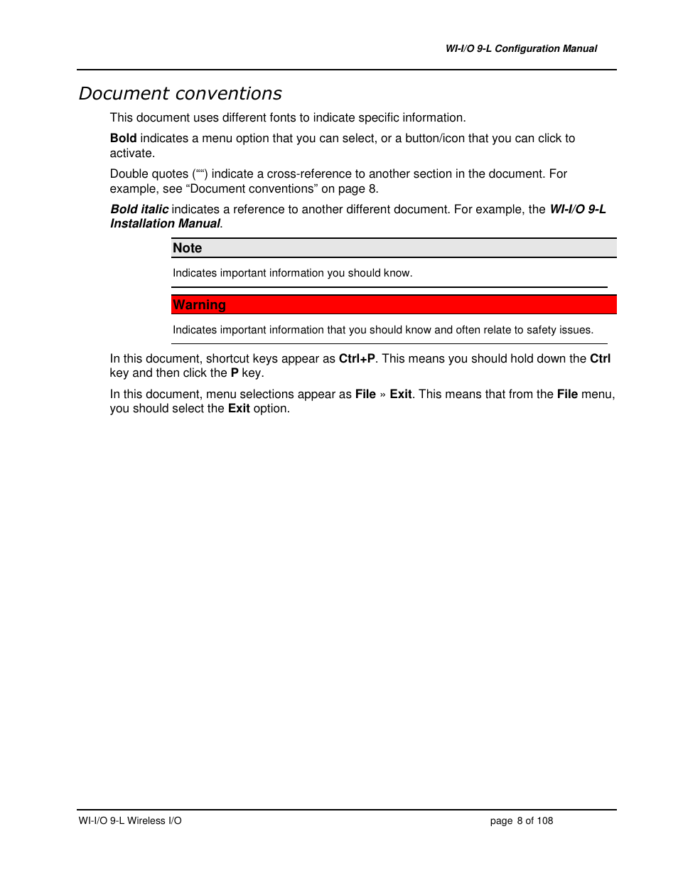 Weidmuller WI-I/O 9-L: Wireless I/O Transmitter / Receiver v1.3 User Manual | Page 8 / 108