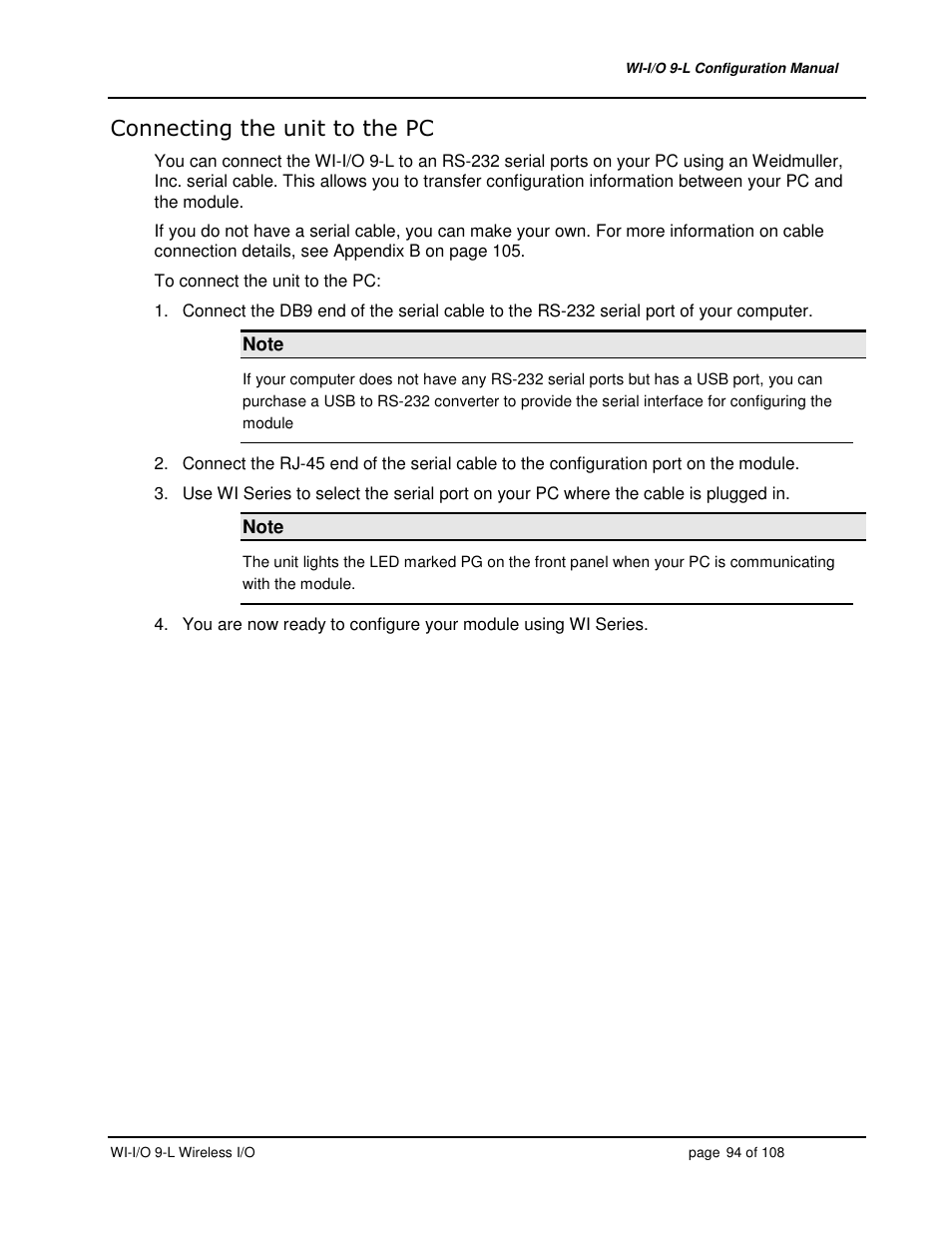 Weidmuller WI-I/O 9-L: Wireless I/O Transmitter / Receiver v1.3 User Manual | Page 94 / 108