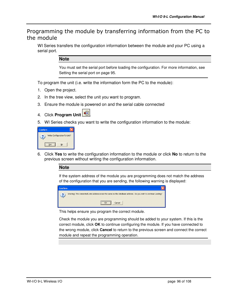 Weidmuller WI-I/O 9-L: Wireless I/O Transmitter / Receiver v1.3 User Manual | Page 96 / 108