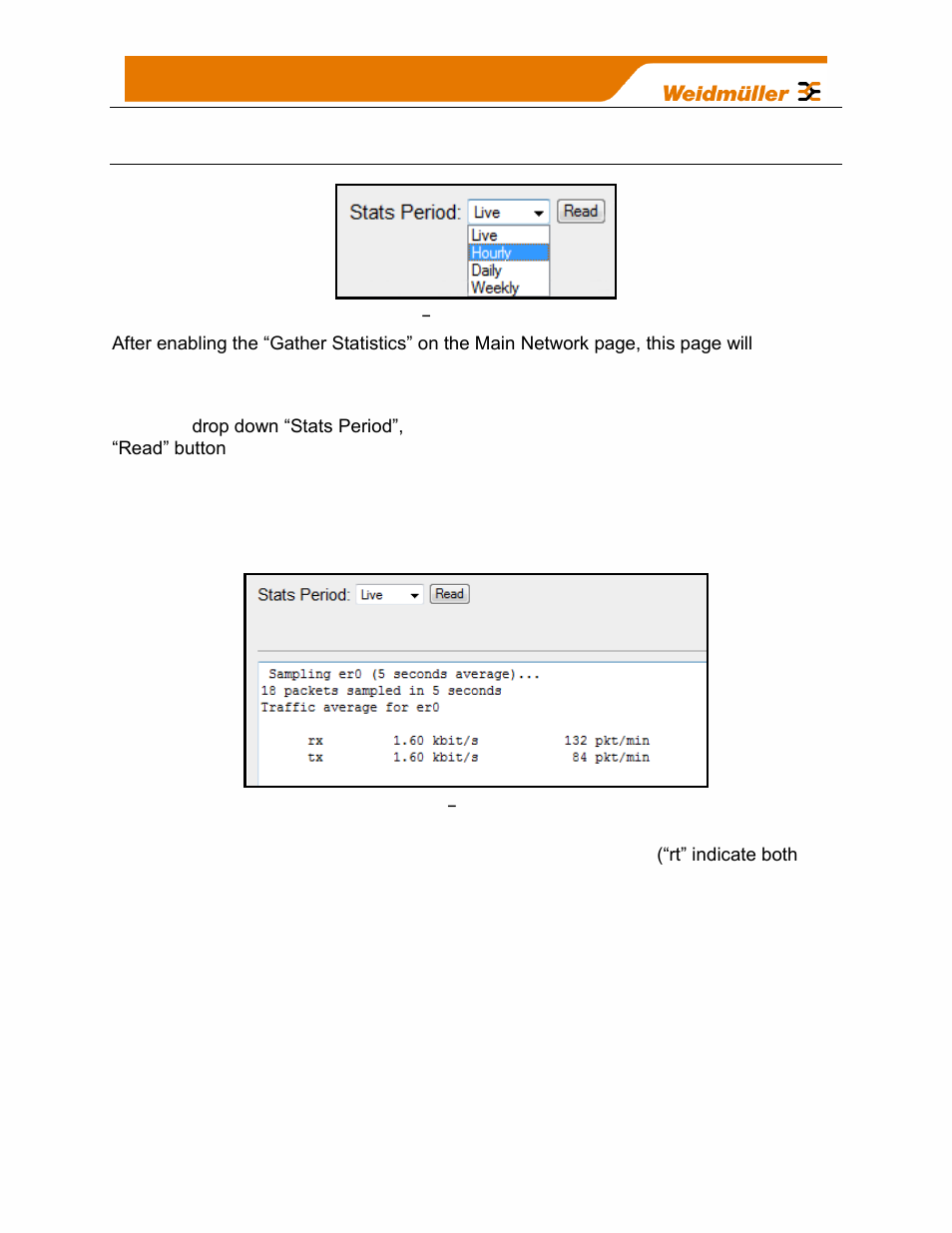 6 network statistics (wibmesh), Figure 91, Network statistics period | Figure 92, Network statistics | Weidmuller WI-I/O-9-U2: Wireless Mesh I/O & Gateway User Manual V1.2.2 User Manual | Page 101 / 126