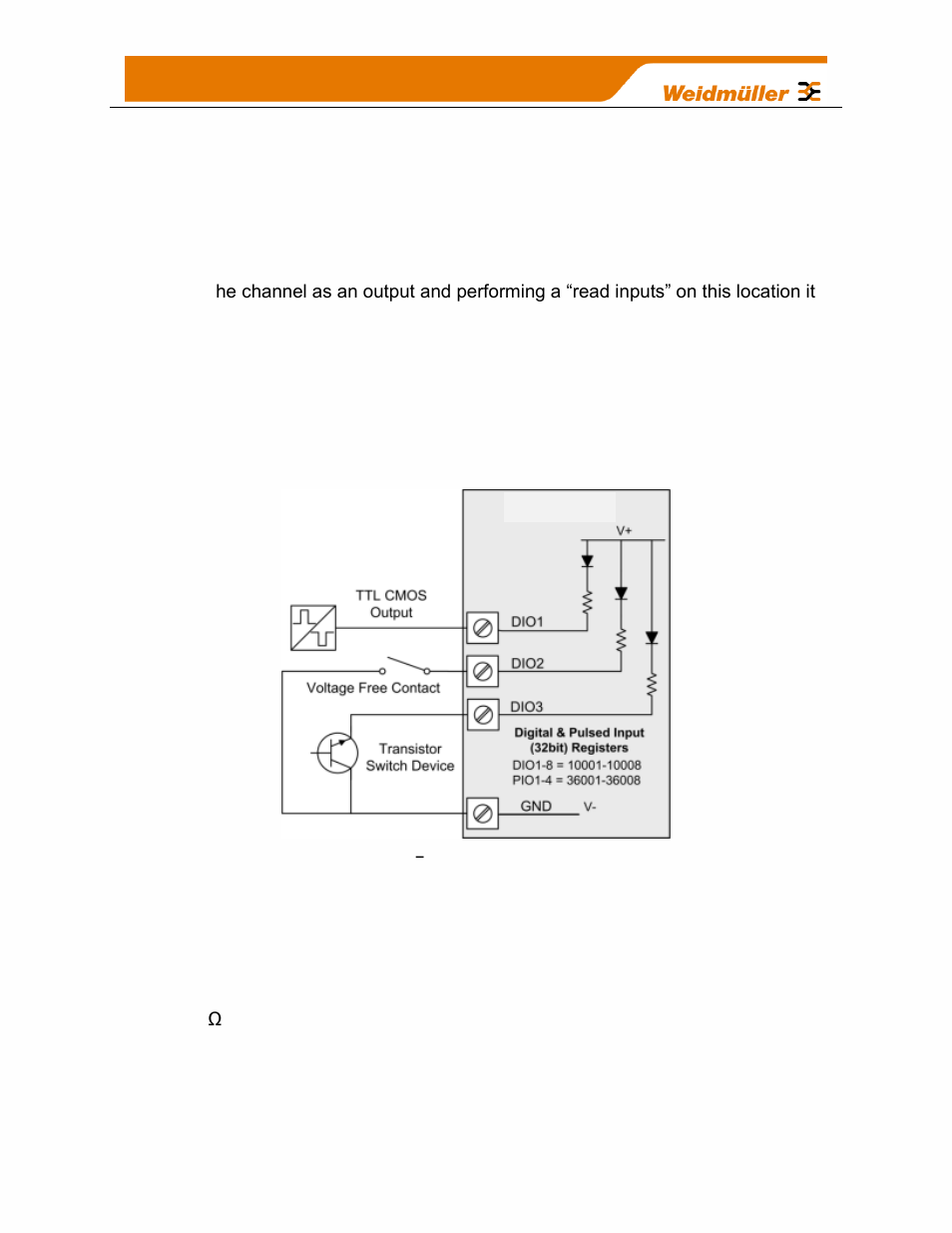 3 digital / pulsed inputs, Figure 13, Digital / pulsed input wiring | Weidmuller WI-I/O-9-U2: Wireless Mesh I/O & Gateway User Manual V1.2.2 User Manual | Page 31 / 126
