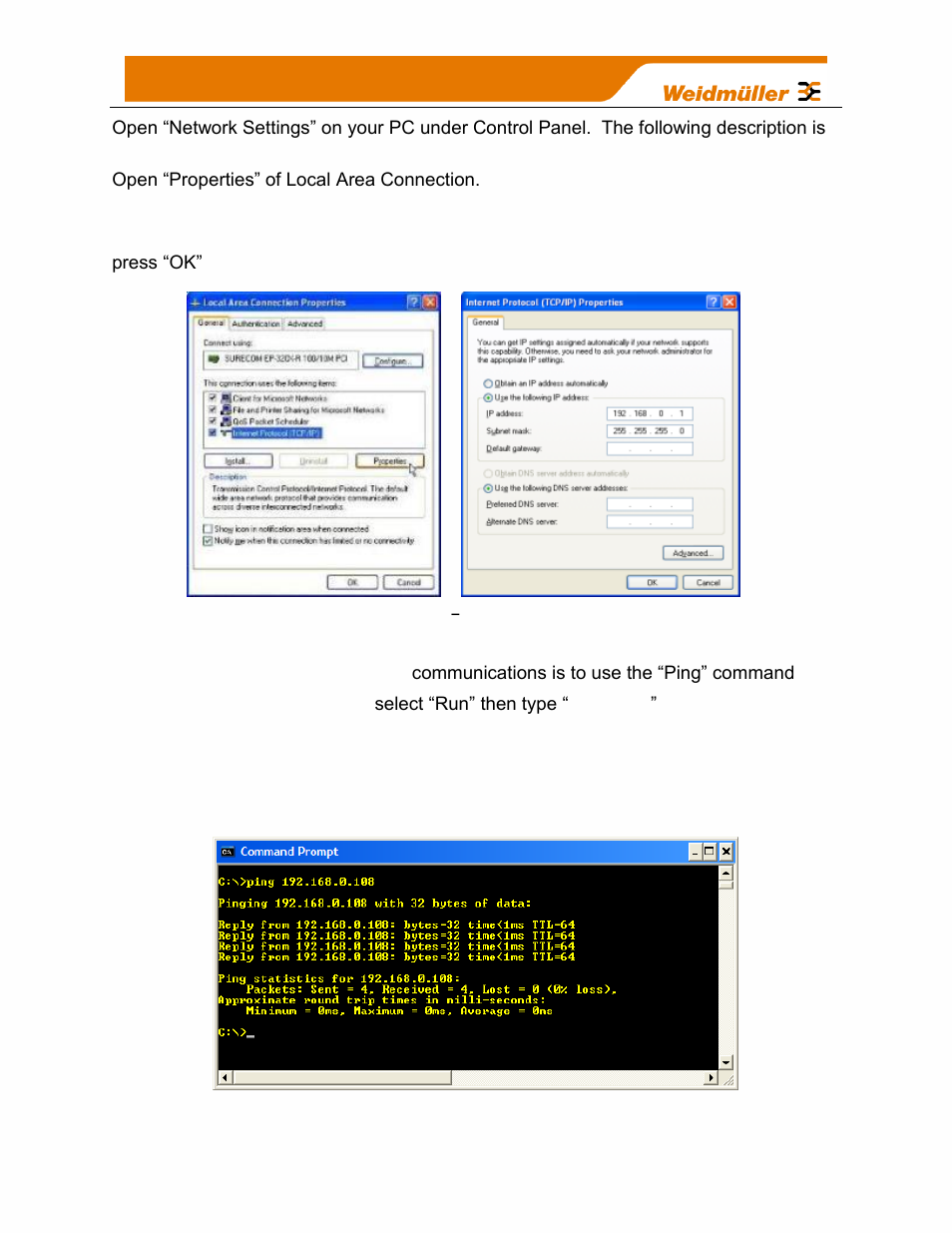 Figure 23, Network settings, Figure 24 - ping | Weidmuller WI-I/O-9-U2: Wireless Mesh I/O & Gateway User Manual V1.2.2 User Manual | Page 47 / 126