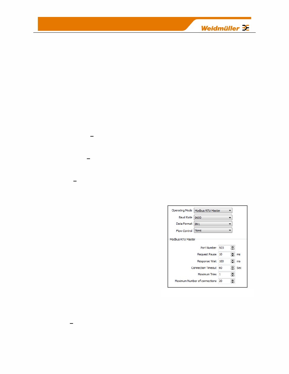 13 serial configuration, Modbus rtu master | Weidmuller WI-I/O-9-U2: Wireless Mesh I/O & Gateway User Manual V1.2.2 User Manual | Page 70 / 126