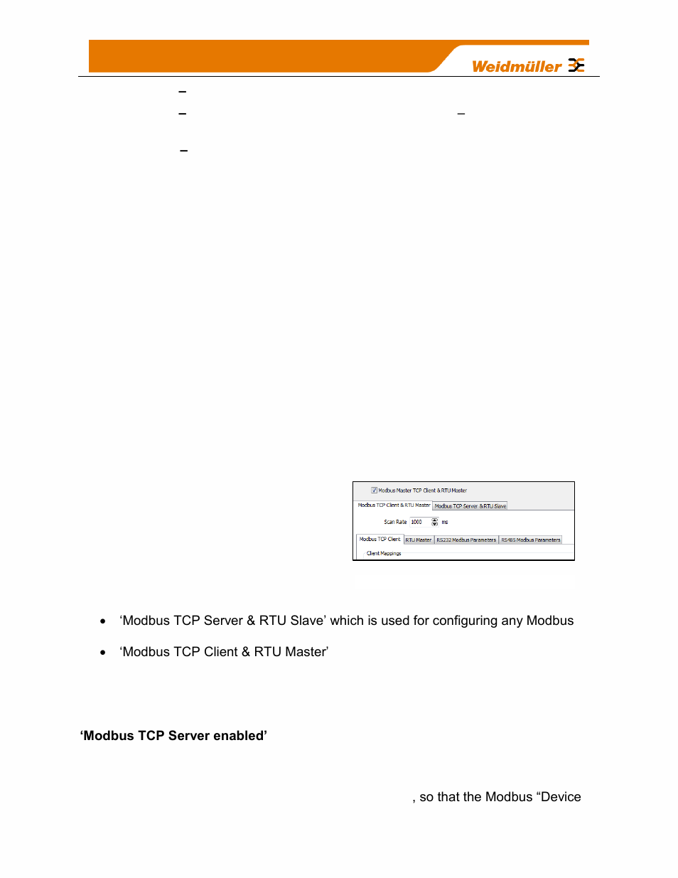 Serial - modbus rtu slave, 14 modbus configuration, Modbus tcp server & rtu slave | Weidmuller WI-I/O-9-U2: Wireless Mesh I/O & Gateway User Manual V1.2.2 User Manual | Page 72 / 126