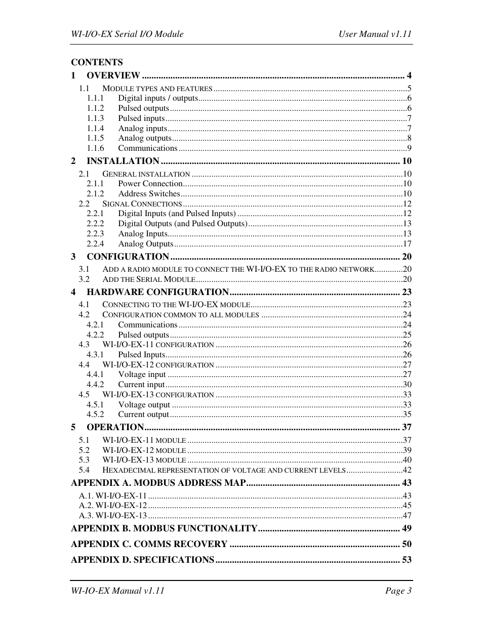 Weidmuller WI-I/O-EX: Wireless I/O Expansion Modules v1.11 User Manual | Page 3 / 55
