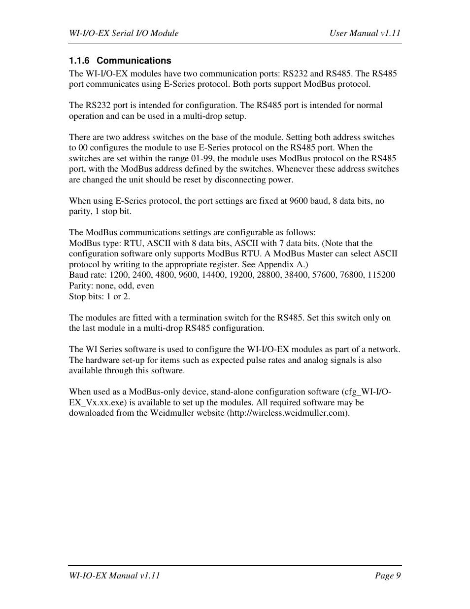 Weidmuller WI-I/O-EX: Wireless I/O Expansion Modules v1.11 User Manual | Page 9 / 55
