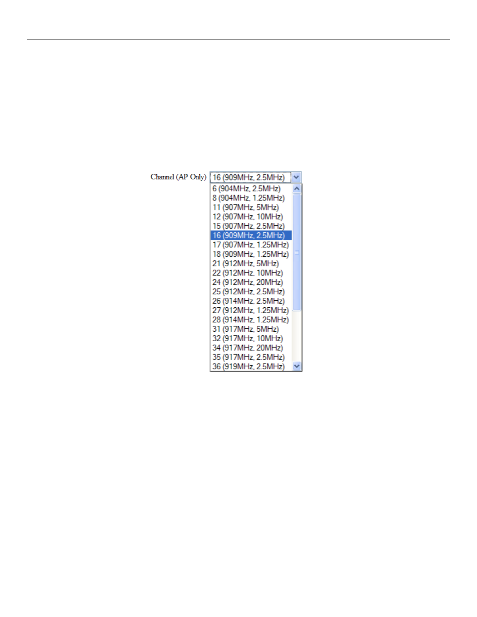 Channel selection | Weidmuller WI-MOD-945-E: 900Mhz Wireless Ethernet & Device Server v2.16 User Manual | Page 38 / 114