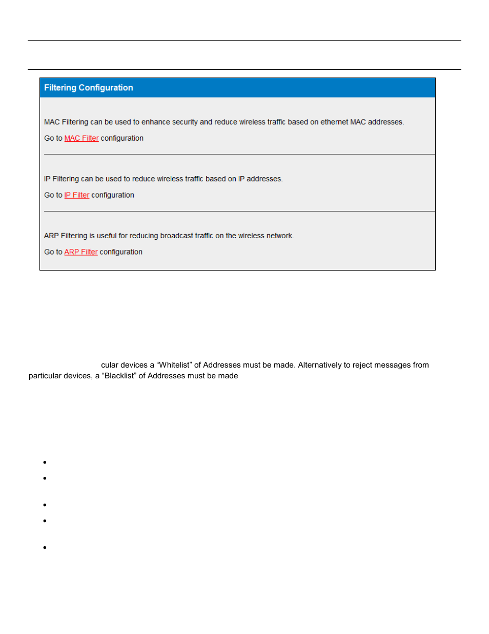 Iltering, Filtering, 18 - filtering | Weidmuller WI-MOD-945-E: 900Mhz Wireless Ethernet & Device Server v2.16 User Manual | Page 62 / 114