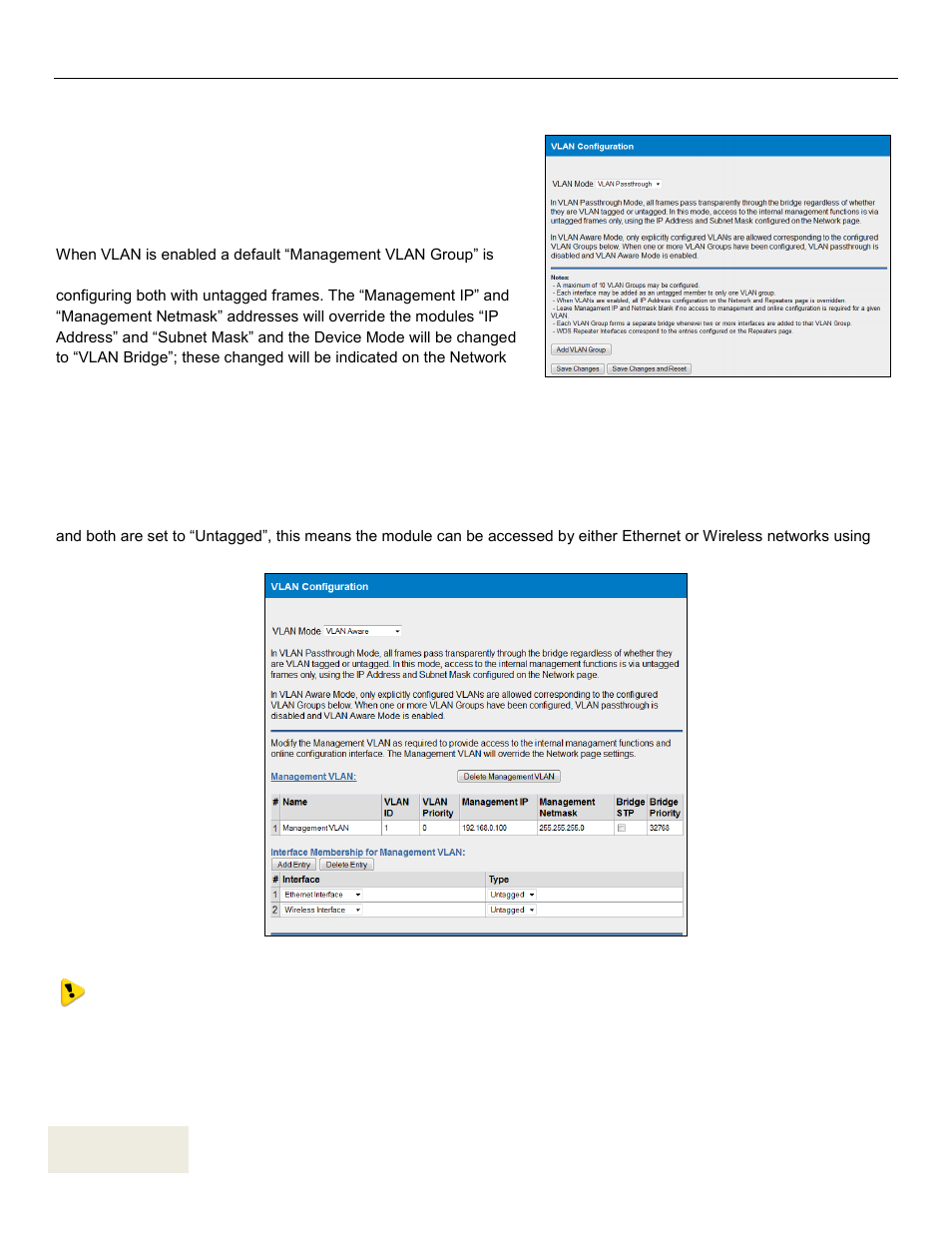 Operation, Vlan group | Weidmuller WI-MOD-945-E: 900Mhz Wireless Ethernet & Device Server v2.16 User Manual | Page 67 / 114