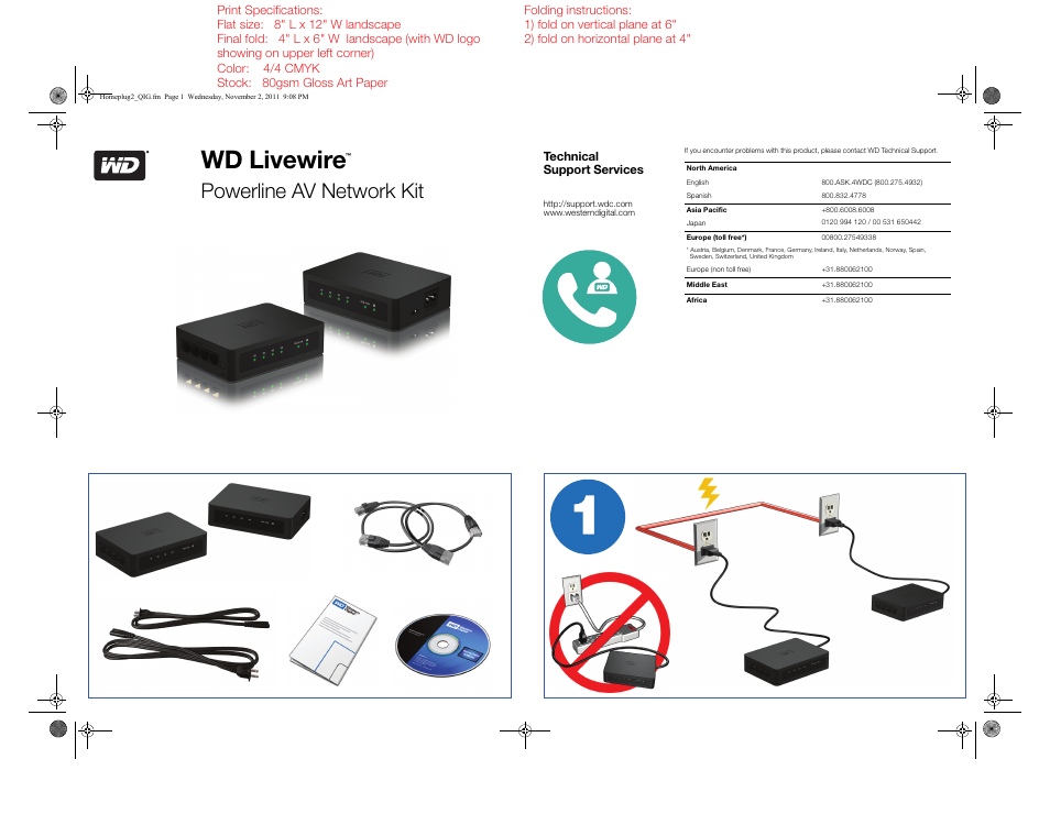 Wd livewire, Powerline av network kit, Technical support services | Western Digital WD Livewire Powerline AV Network Kit Quick Install Guide User Manual | Page 6 / 7