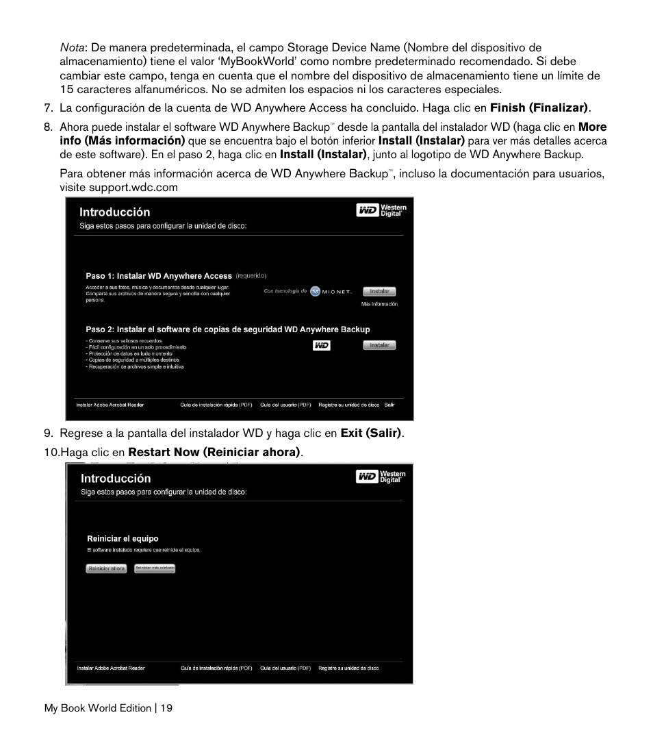 Western Digital My Book World Edition II (blue rings) Quick Install Guide User Manual | Page 20 / 29