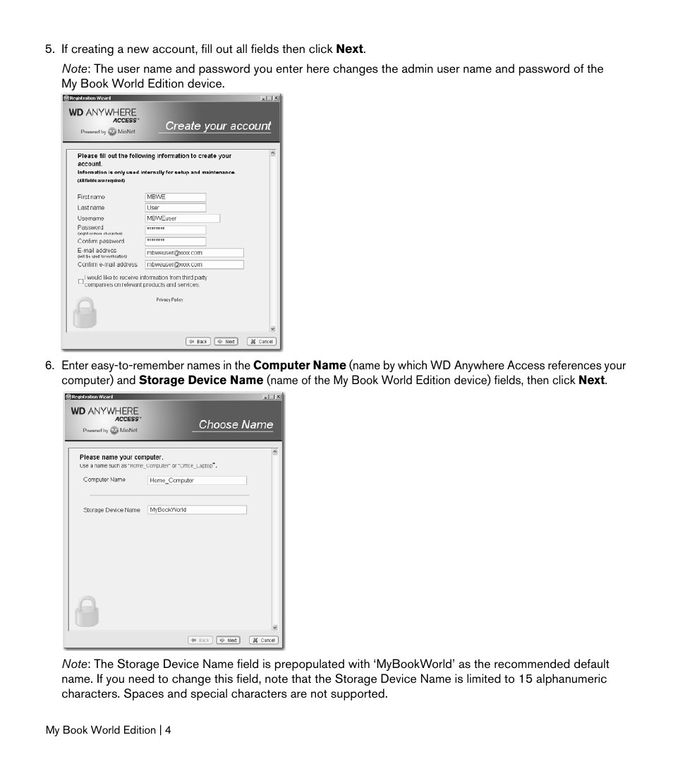 Western Digital My Book World Edition II (blue rings) Quick Install Guide User Manual | Page 5 / 29