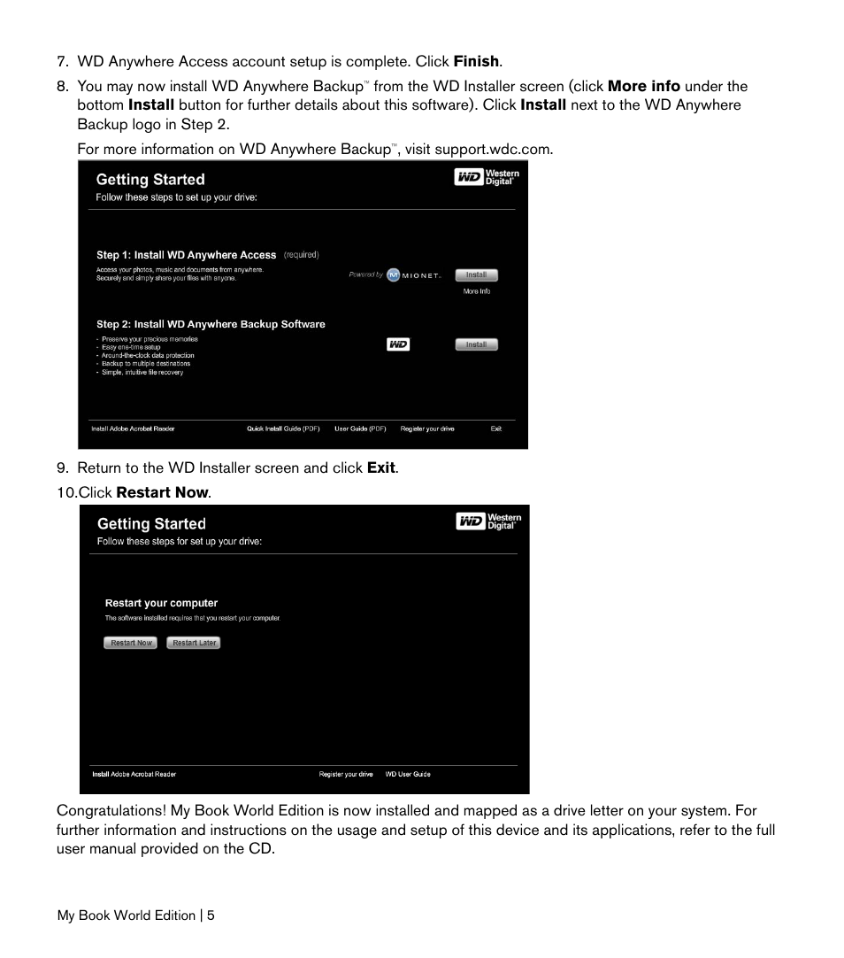 Western Digital My Book World Edition II (blue rings) Quick Install Guide User Manual | Page 6 / 29
