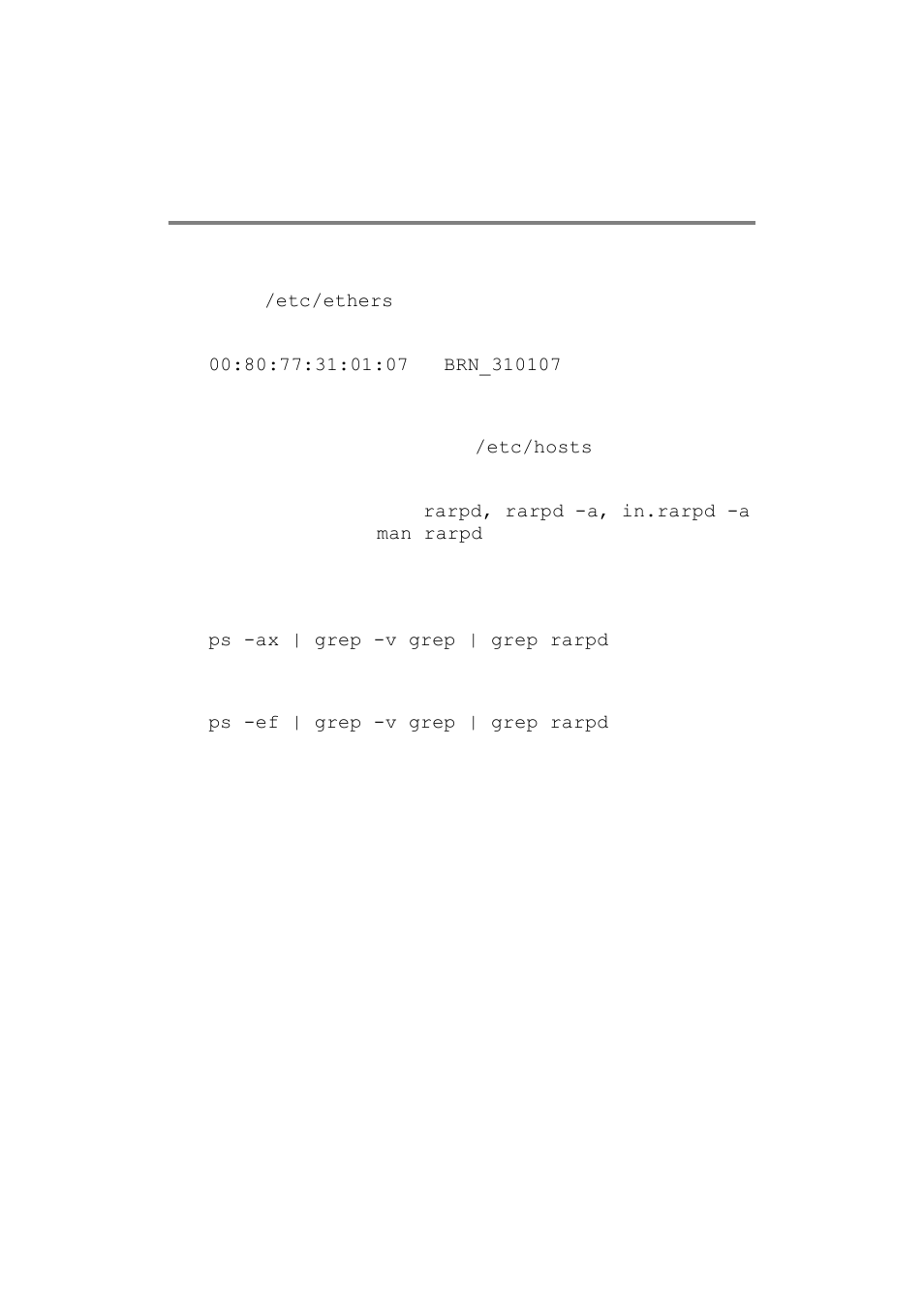 Using rarp to configure the ip address, Using rarp to configure the ip address -8 | Brother Multi-Protocol Print Server User Manual | Page 107 / 134