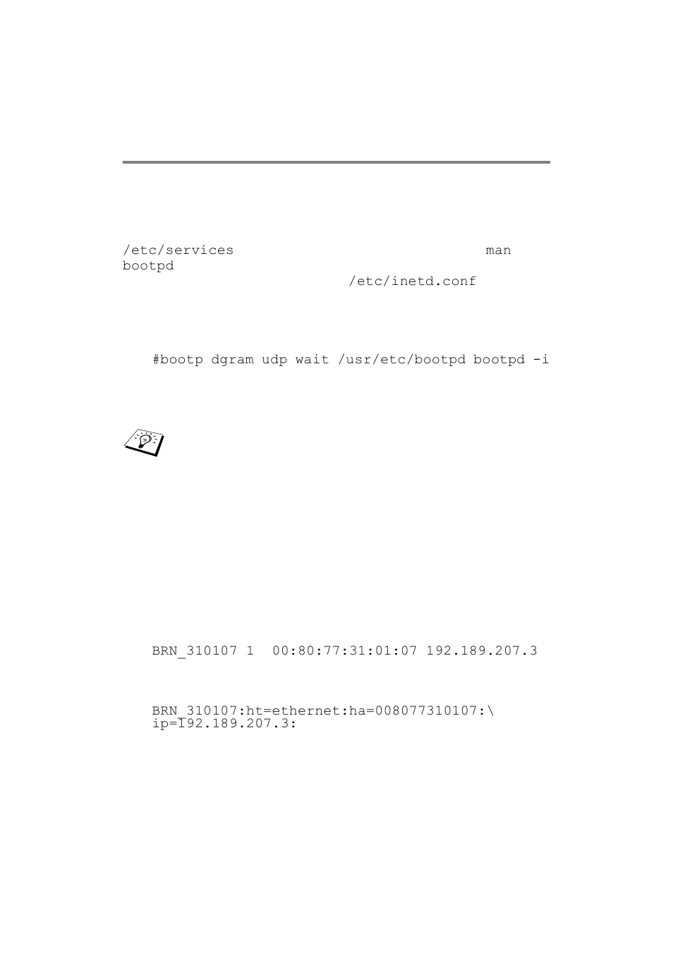 Using bootp to configure the ip address, Using bootp to configure the ip address -9 | Brother Multi-Protocol Print Server User Manual | Page 108 / 134